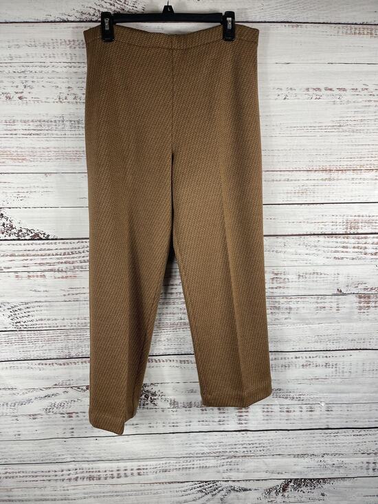 Stizzoli Pants - Stizzoli Women's 42 Size XL Brown Wool Made in Italy Herringbone High Rise Dress